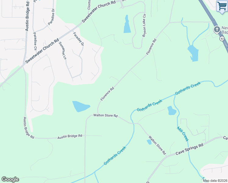 map of restaurants, bars, coffee shops, grocery stores, and more near 746 North Walton Store Road in Douglasville