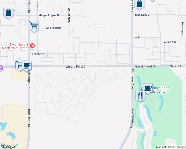 map of restaurants, bars, coffee shops, grocery stores, and more near 5 Violet View Way in Rancho Mirage