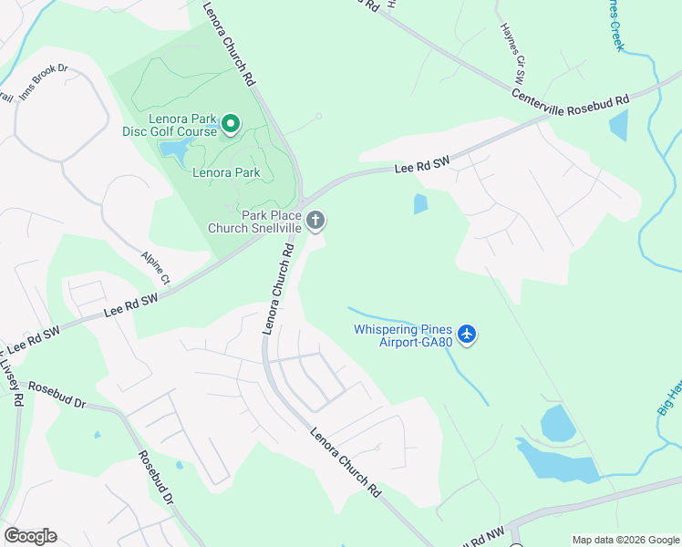 map of restaurants, bars, coffee shops, grocery stores, and more near 4616 Lenora Church Road in Snellville