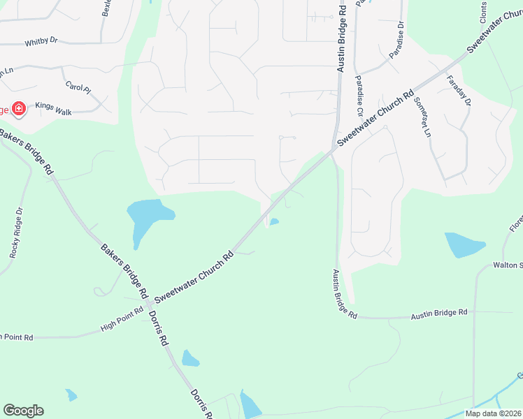 map of restaurants, bars, coffee shops, grocery stores, and more near 1848 Sweetwater Church Rd in Douglasville