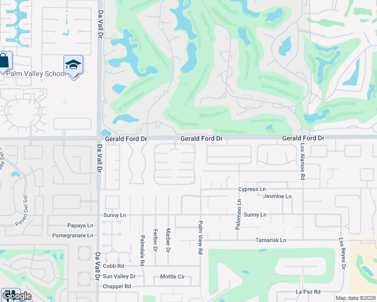 map of restaurants, bars, coffee shops, grocery stores, and more near 41 International Boulevard in Rancho Mirage