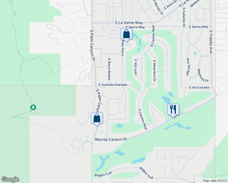 map of restaurants, bars, coffee shops, grocery stores, and more near 2516 South Sierra Madre in Palm Springs