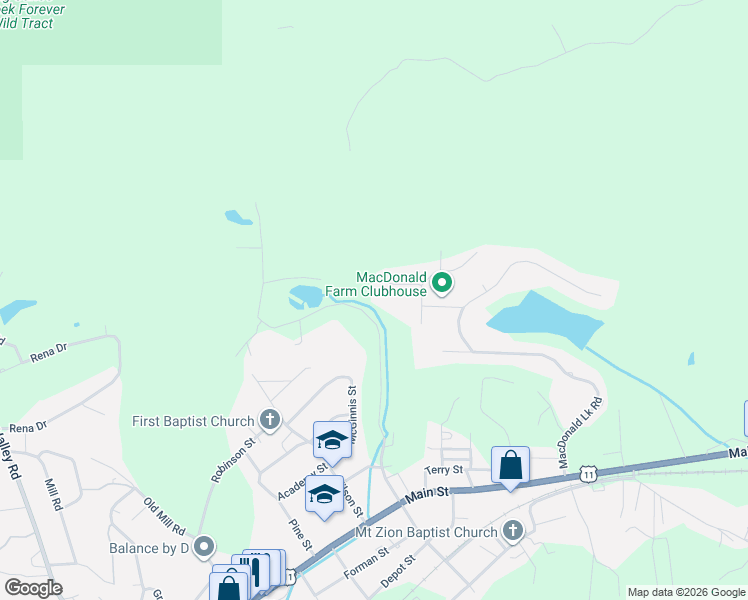 map of restaurants, bars, coffee shops, grocery stores, and more near 748 Cross Street in Springville