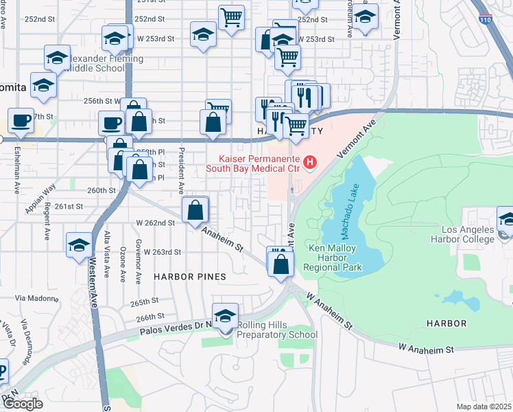 map of restaurants, bars, coffee shops, grocery stores, and more near 1270 Tiger Eye Drive in Los Angeles