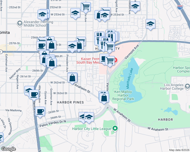 map of restaurants, bars, coffee shops, grocery stores, and more near 1270 Tiger Eye Drive in Los Angeles