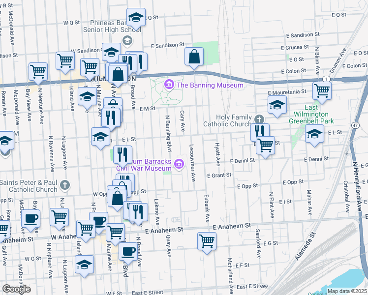 map of restaurants, bars, coffee shops, grocery stores, and more near 1136 Cary Avenue in Los Angeles