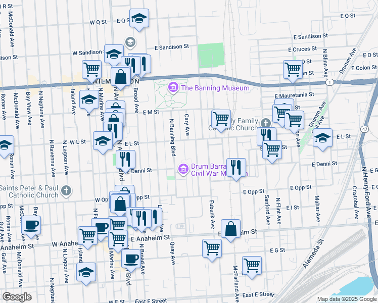 map of restaurants, bars, coffee shops, grocery stores, and more near 1132 Cary Avenue in Los Angeles