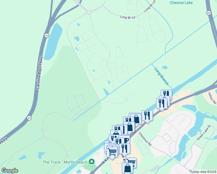 map of restaurants, bars, coffee shops, grocery stores, and more near 9731 U.S. 17 in Longs