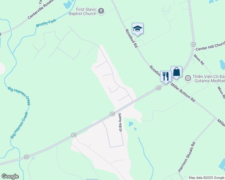 map of restaurants, bars, coffee shops, grocery stores, and more near 3040 Black Fox Drive in Loganville