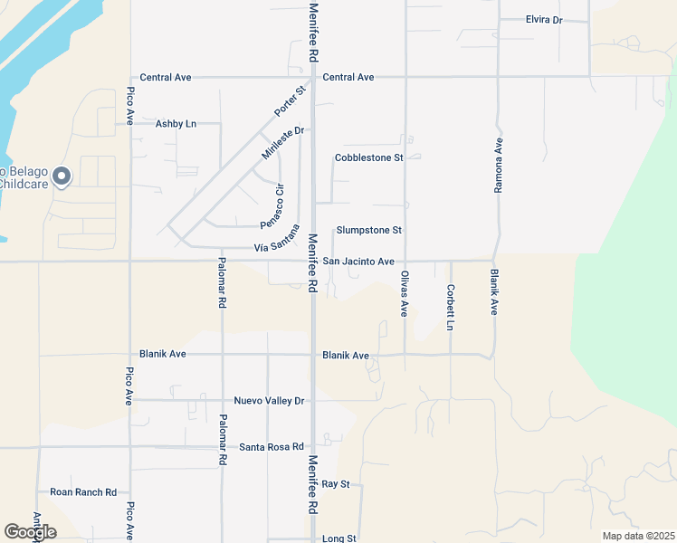 map of restaurants, bars, coffee shops, grocery stores, and more near 29121 San Jacinto Avenue in Nuevo