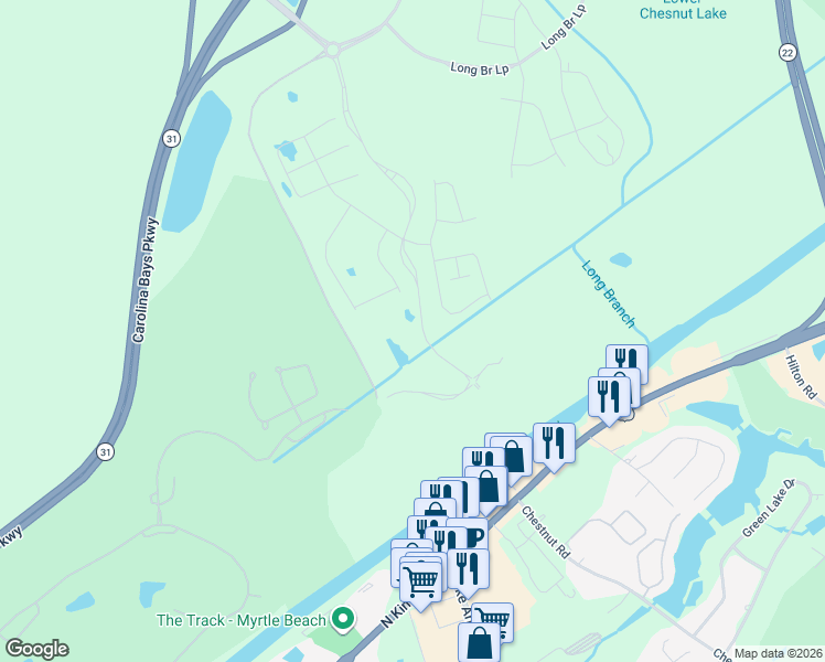 map of restaurants, bars, coffee shops, grocery stores, and more near 9731 U.S. 17 in Longs
