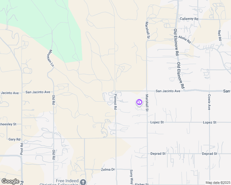map of restaurants, bars, coffee shops, grocery stores, and more near Forrest Road in Riverside County