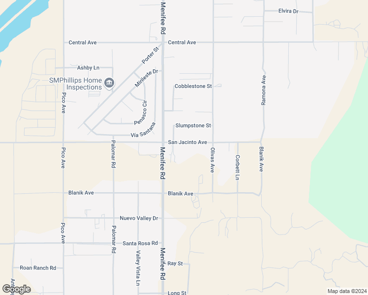 map of restaurants, bars, coffee shops, grocery stores, and more near 29121 San Jacinto Avenue in Nuevo
