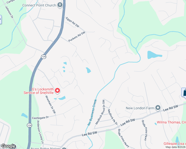 map of restaurants, bars, coffee shops, grocery stores, and more near 4090 Egypt Road Southwest in Snellville