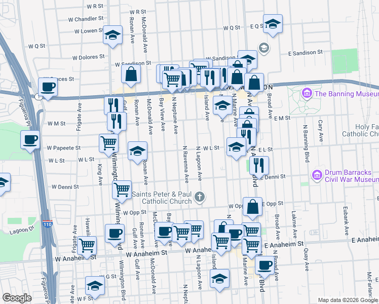 map of restaurants, bars, coffee shops, grocery stores, and more near 1149 North Ravenna Avenue in Los Angeles