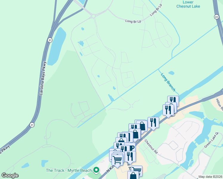 map of restaurants, bars, coffee shops, grocery stores, and more near 9731 U.S. 17 in Longs