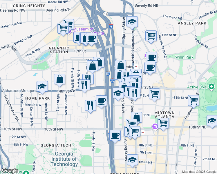 map of restaurants, bars, coffee shops, grocery stores, and more near 123 Highway 9 in Dawsonville