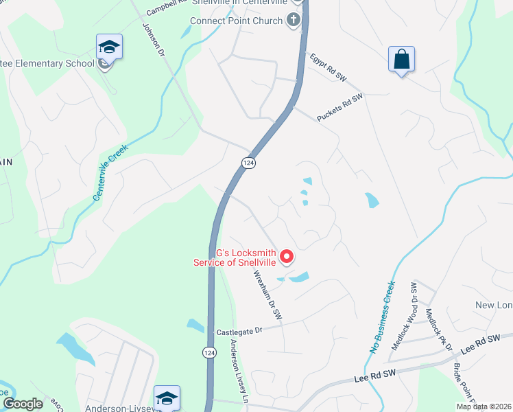 map of restaurants, bars, coffee shops, grocery stores, and more near 4214 Ipwich Court Southwest in Snellville