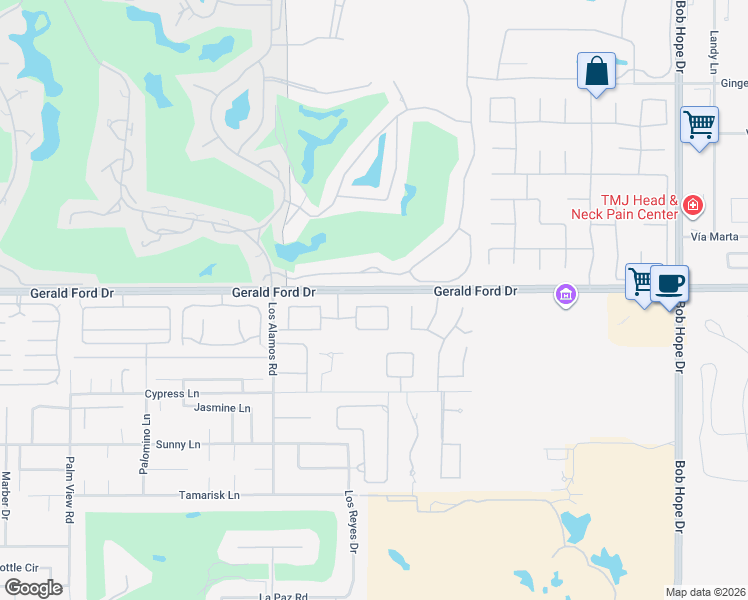 map of restaurants, bars, coffee shops, grocery stores, and more near 50 Toscana Way East in Rancho Mirage
