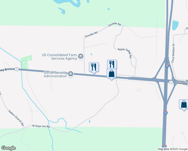 map of restaurants, bars, coffee shops, grocery stores, and more near 2525 Sunset Drive in Grenada