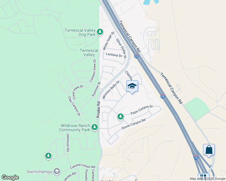 map of restaurants, bars, coffee shops, grocery stores, and more near 22914 Zinnia Circle in Corona