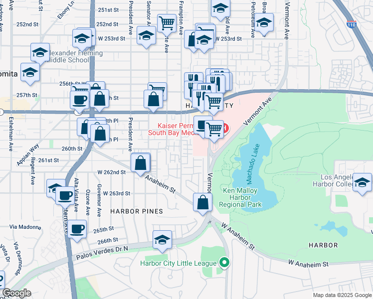 map of restaurants, bars, coffee shops, grocery stores, and more near 25916 Sandstone Lane in Los Angeles