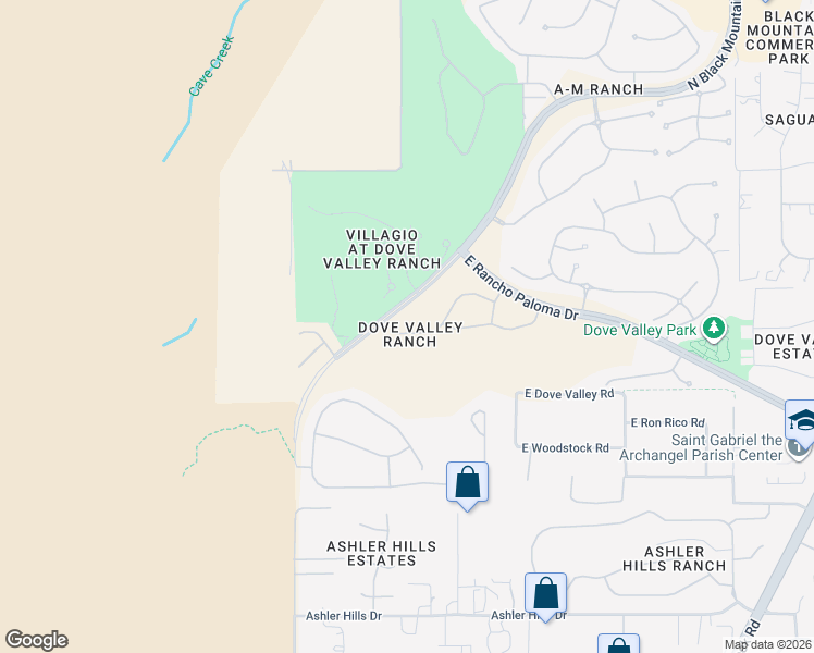 map of restaurants, bars, coffee shops, grocery stores, and more near 4202 East Desert Sky Court in Cave Creek