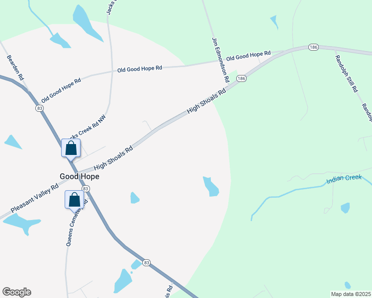 map of restaurants, bars, coffee shops, grocery stores, and more near 205 Georgia 186 in Good Hope