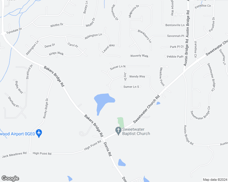 map of restaurants, bars, coffee shops, grocery stores, and more near 6 Sumer Lane North in Douglasville