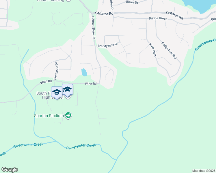 map of restaurants, bars, coffee shops, grocery stores, and more near 250 Cobblestone Court in Douglasville