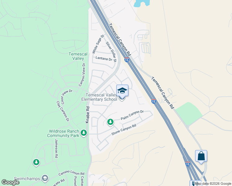 map of restaurants, bars, coffee shops, grocery stores, and more near 22850 Mountain Ash Circle in Corona