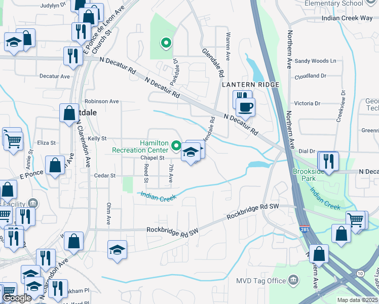 map of restaurants, bars, coffee shops, grocery stores, and more near 405 Brownell Avenue in Scottdale