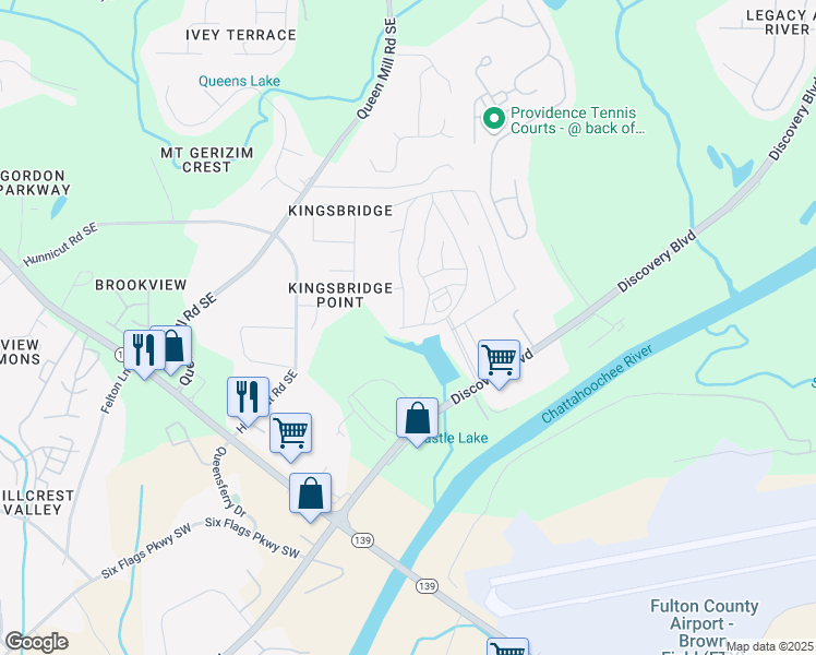map of restaurants, bars, coffee shops, grocery stores, and more near 21 Magnolia Avenue in Mableton