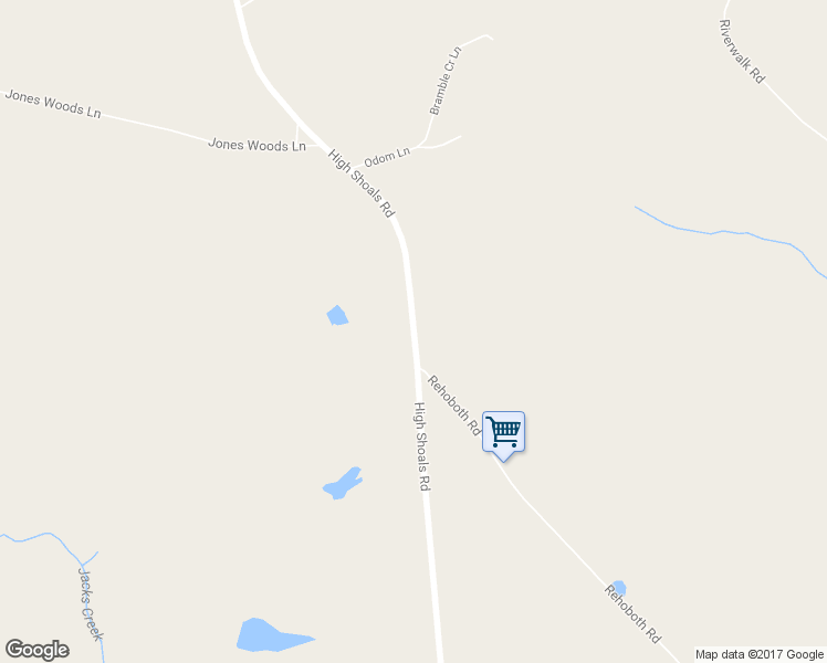 map of restaurants, bars, coffee shops, grocery stores, and more near High Shoals Road in Bishop