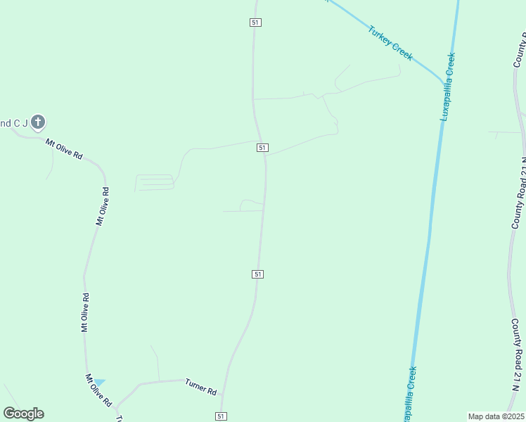 map of restaurants, bars, coffee shops, grocery stores, and more near 2201 County Road 51 in Fayette