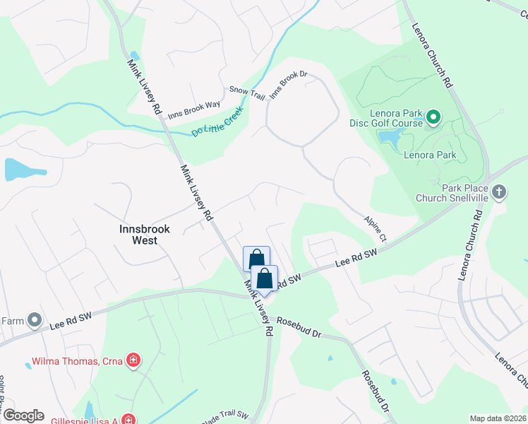 map of restaurants, bars, coffee shops, grocery stores, and more near 4437 Glen Heights Trail Southwest in Snellville