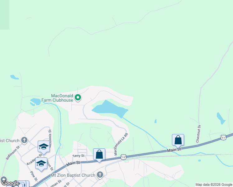 map of restaurants, bars, coffee shops, grocery stores, and more near 933 Macdonald Lake Road in Springville