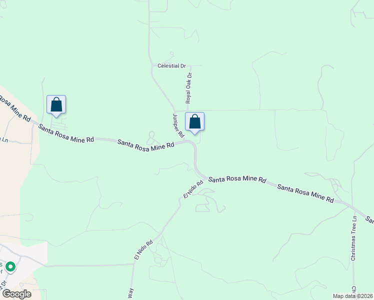 map of restaurants, bars, coffee shops, grocery stores, and more near 19261 Santa Rosa Mine Road in Perris