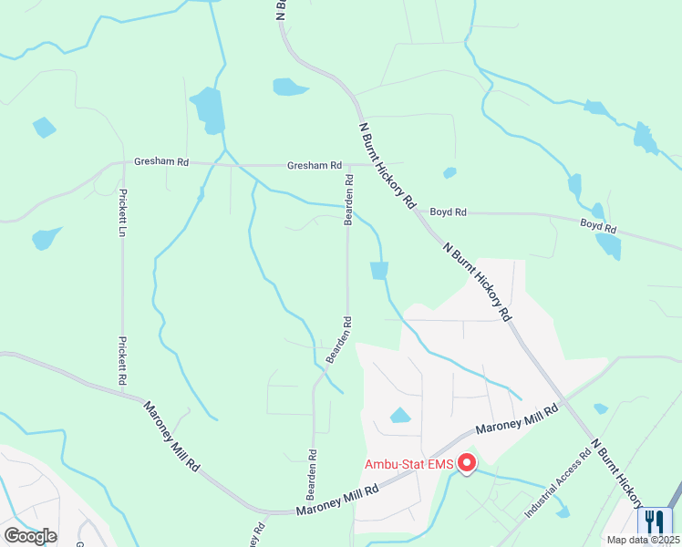 map of restaurants, bars, coffee shops, grocery stores, and more near 693 Bearden Road in Douglasville