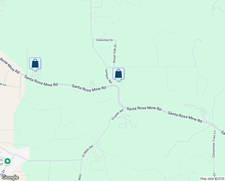 map of restaurants, bars, coffee shops, grocery stores, and more near 19261 Santa Rosa Mine Road in Perris