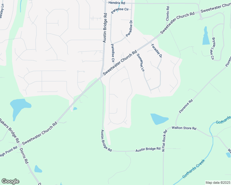 map of restaurants, bars, coffee shops, grocery stores, and more near 43 Jessel Lane in Douglasville
