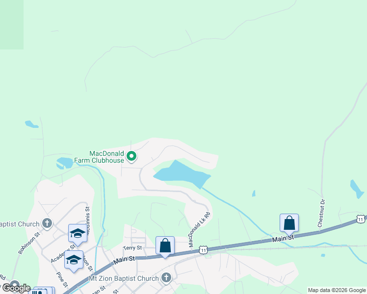 map of restaurants, bars, coffee shops, grocery stores, and more near 933 MacDonald Lake Rd in Springville