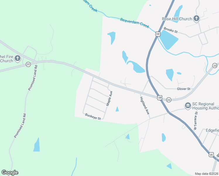 map of restaurants, bars, coffee shops, grocery stores, and more near 803 Maple Avenue in Edgefield