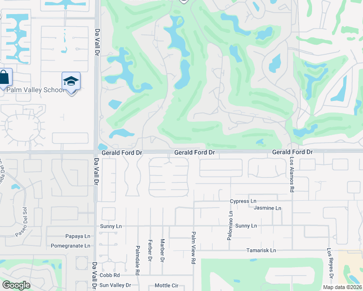 map of restaurants, bars, coffee shops, grocery stores, and more near 25 Mission Court in Rancho Mirage