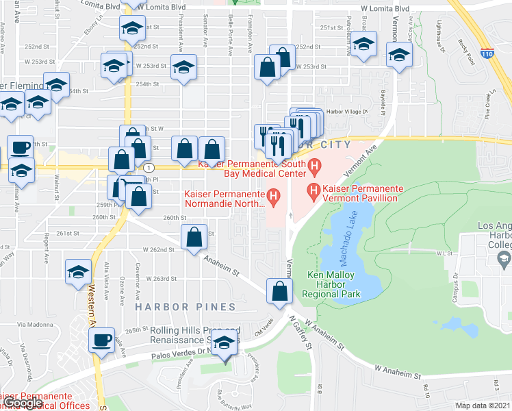 map of restaurants, bars, coffee shops, grocery stores, and more near 25916 Sandstone Lane in Los Angeles