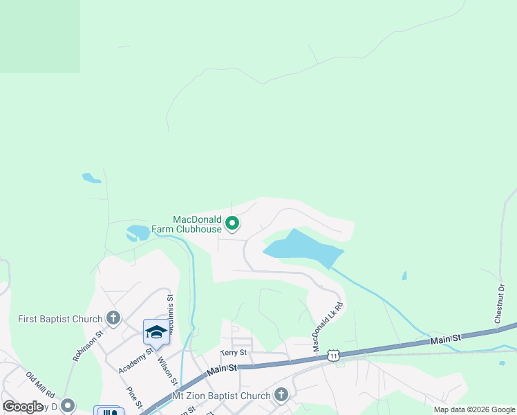map of restaurants, bars, coffee shops, grocery stores, and more near 250 Farm Court in Springville