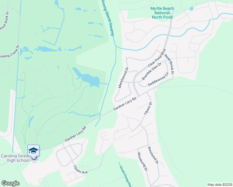 map of restaurants, bars, coffee shops, grocery stores, and more near 4405 Marshwood Drive in Myrtle Beach