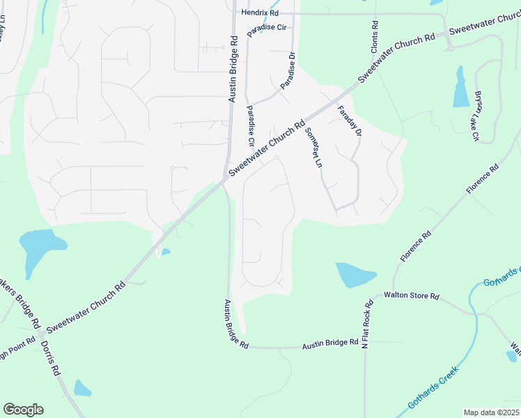 map of restaurants, bars, coffee shops, grocery stores, and more near 43 Jessel Lane in Douglasville