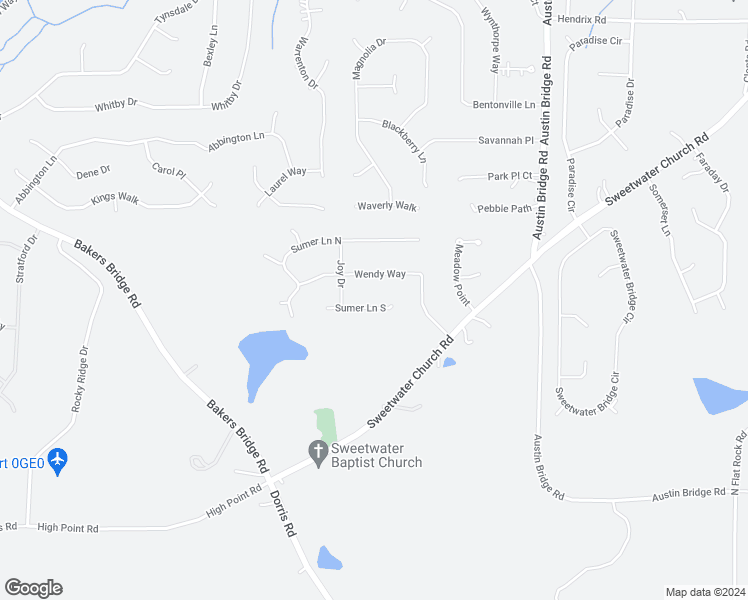 map of restaurants, bars, coffee shops, grocery stores, and more near 48 Sumer Lane North in Douglasville