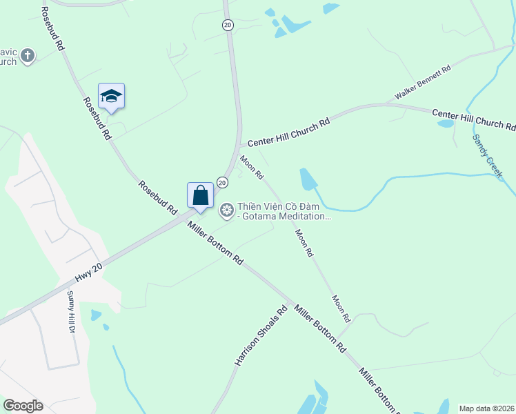 map of restaurants, bars, coffee shops, grocery stores, and more near 6371 Dove Drive in Loganville